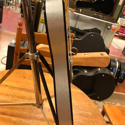 Crook Baritone Telecaster Black Paisley Silver Sparkle Matching Headstock image 8