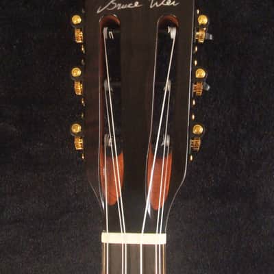 Handmade 6 String Baritone Ukulele Solid Spruce, Mahogany ArchBack, Slotted Head, Celtic Inlay, Soft-bag, Bruce Wei UAG19-2021 image 8