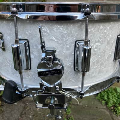 Rogers #37 Dyna-Sonic 6.5x14" Wood Snare Drum with Beavertail Lugs Reissue 2018 - 2020 - White Marine Pearl image 6