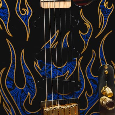 2022 Fender James Burton Telecaster Electric Guitar, Blue Paisley Flames w/OHSC - Used image 3