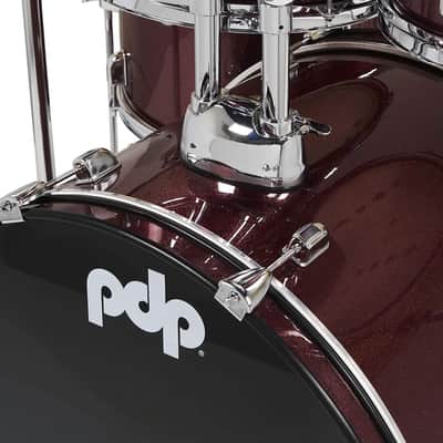 Pacific Drums Center Stage Complete Drumkit, 5 Drum Set, Ruby Red Sparkle, 7x10, 8x12, 14x16 Floor, 16x22 Kick, 5x14 Snare (PDCE2215KTRR) image 2