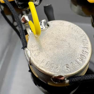 Gibson Les Paul 50s style wiring harness with new Bumblebee 0.022uF paper in oil capacitors and split long shaft pots image 4