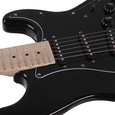 Glarry GST Electric Guitar With Black Pickguard Black image 3