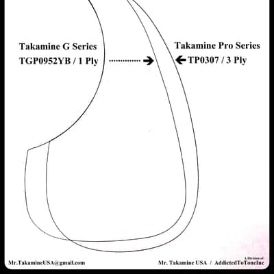 Takamine Pro Series TP0307 Acoustic Guitar 3 Ply B/W/B Pickguard / OEM Geniuine Part image 8