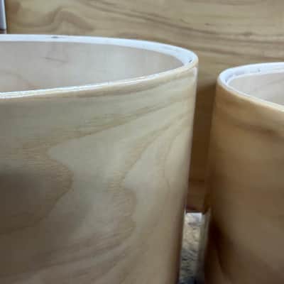 OLIVE ASH exotic wood and Maple 7 pcs shell set - 5 ply core shells - Clear gloss polished BEST OFFERS ACCEPTED! image 9