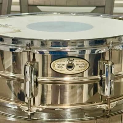 Pearl SS1455S SensiTone 14x5.5" Steel Snare Drum 2010s - Chrome Over Steel image 1
