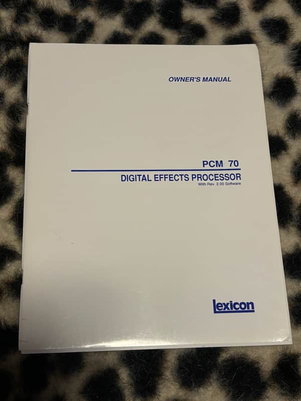 Lexicon PCM 70 v 2.0 ORIGINAL Owner’s Manual image 1