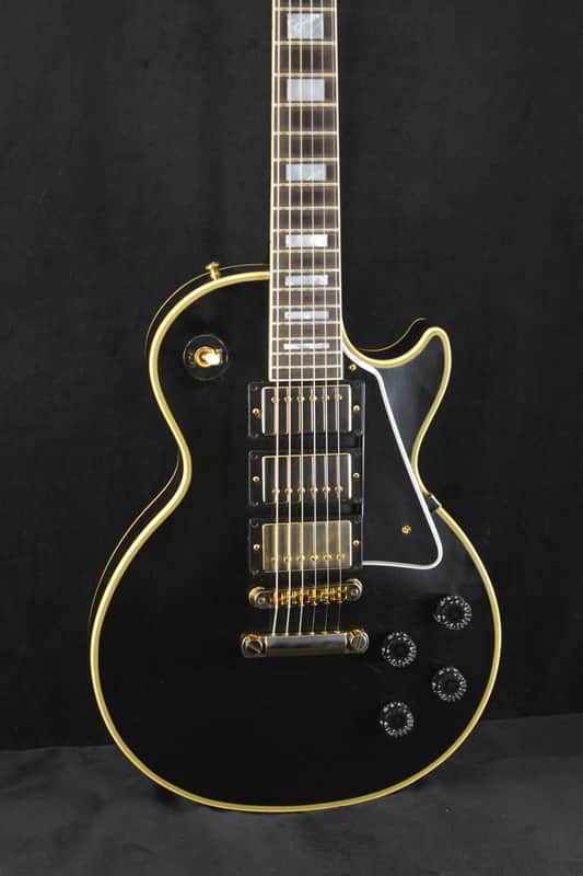 Gibson Custom Shop Les Paul Custom Chambered Body Slim Neck 3 Pickup Ebony VOS GH image 1