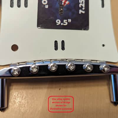 Mustang bridge - *BRASS SADDLES* 9.5" radius 52mm string spread (for Jaguar and Jazzmaster) image 4