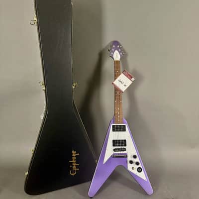 Kirk Hammett Signature Flying V Purple inkl. original Hardshell Case image 3