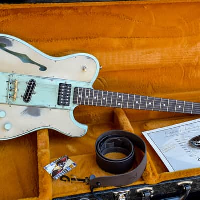 Dax&Co. Ironhorse Deluxe 2022 Aqua/Cream Guitar W/ Hardshell Case & COA! image 3