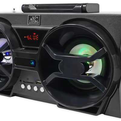 NYC Acoustics NPB3 Dual 4" 30w Bluetooth Boombox Speaker w/USB, SD, LED+Remote image 3