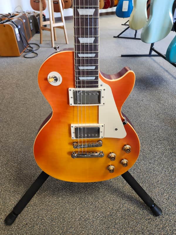 Used 2021 Epiphone Limited Edition 1959 Les Paul Standard w/ Neck Repair and Upgraded Pickups - Aged Honey Fade w/ Case image 1