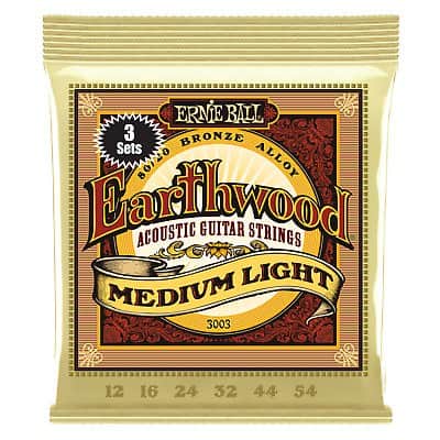 Ernie Ball Earthwood Medium Light 80/20 Bronze Acoustic Guitar Strings - 12-54 Gauge image 2