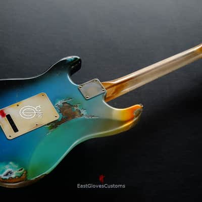 Fender Stratocaster HSS Galaxy Blue Aged Relic by East Gloves Customs (RARE) image 7