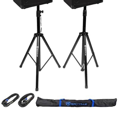 2) Rockville RSG12.4 12” 3-Way 1000w 4-Ohm Passive DJ Speakers+Stands+Cables+Bag image 10