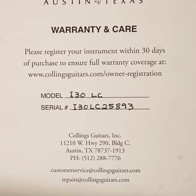 Collings I-30 LC Guitar #25893 image 5