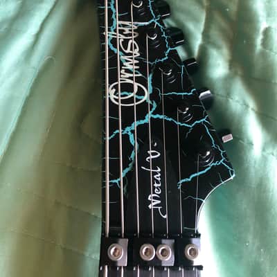 Ormsby Metal V 7 2021 Azure Crackle w/ Upgraded Floyd Rose and Screws Orginal Owner and Hard Case Rare Limited Run image 5