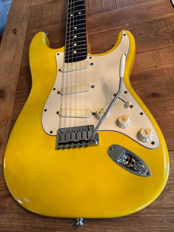 Fender Strat Plus Lace Sensors TBX Wilkinson SPLIT NUT Sperzels 1989 - Graffiti Yellow image 1
