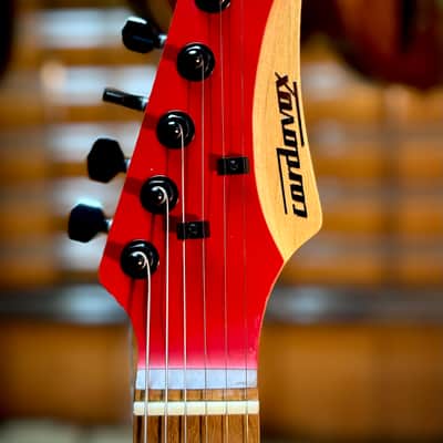 Cordovox Strat Style Electric Guitar - Red satin image 3