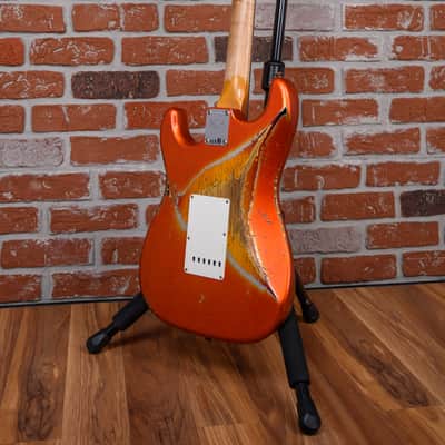 Fender Custom Shop SR25 61 Stratocaster Super Heavy Relic Candy Tangerine over 3-Color Sunburst w Boos Leather Custom Pickguard 2025 w/OHSC image 8
