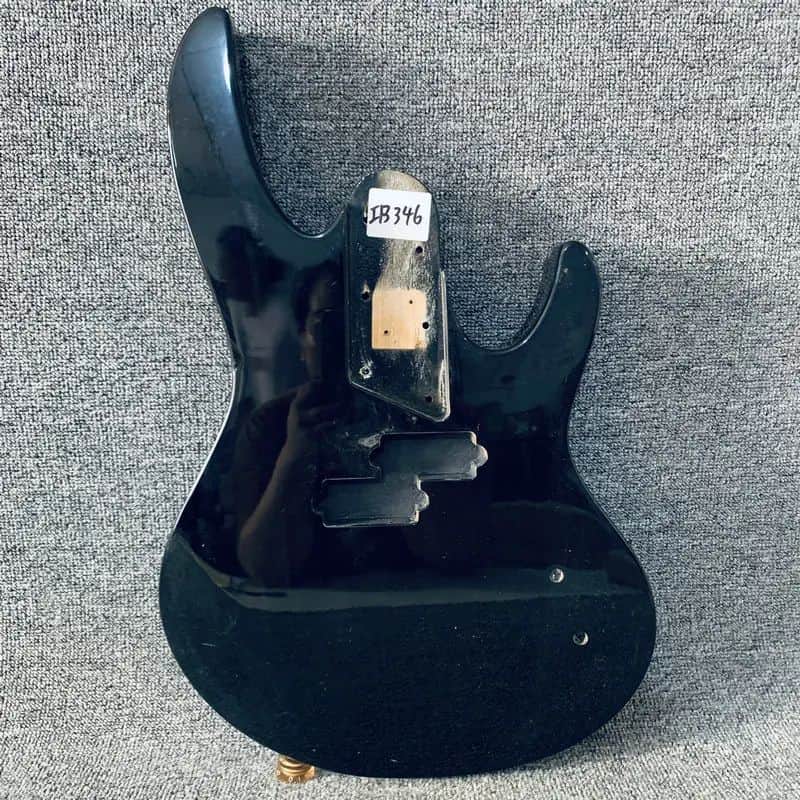 Glossy Black 4 String Bass Basswood Body image 1