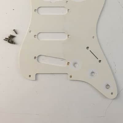 1990s Vintage 1-ply 50s Fender USA Guitar Natural Relic American Strat Pickguard Off White image 1