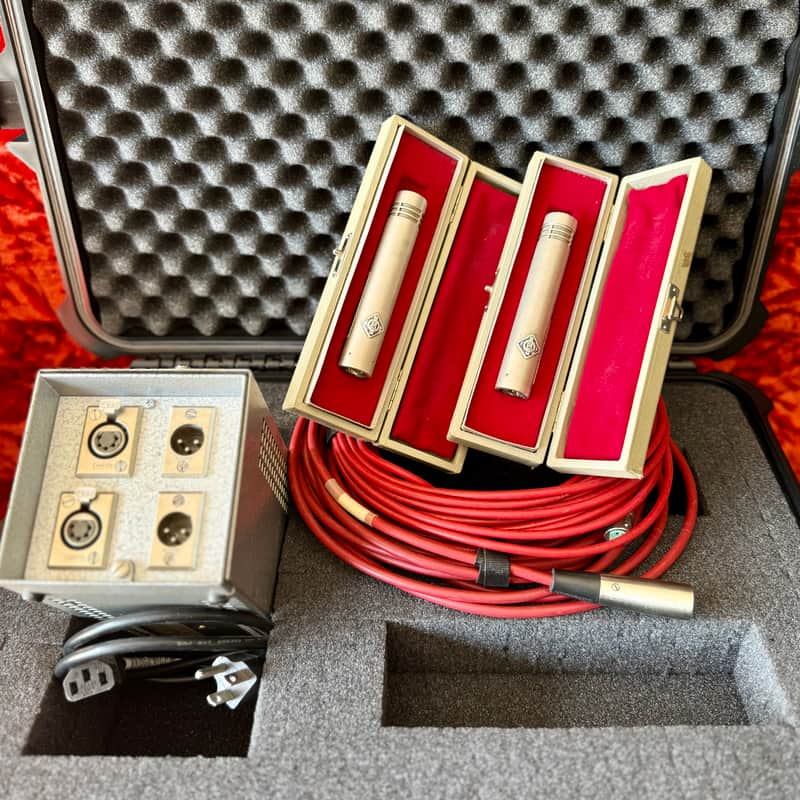 Neumann U64 tube microphone PAIR c 1964 - Nickel original vintage Germany image 1