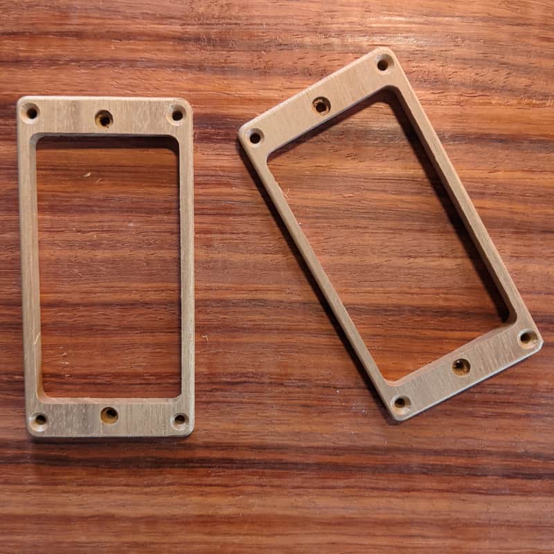 Guilford Mahogany Tapered Humbucker Pickup Ring Set w/ Recessed Height Holes- Fits PRS image 1