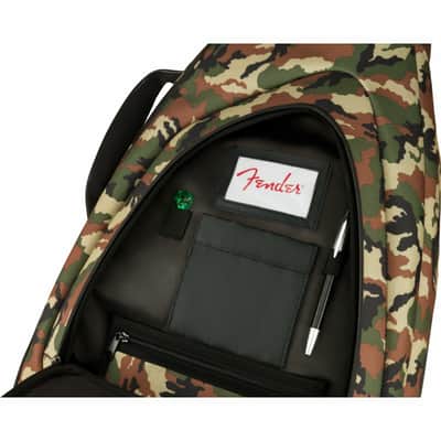 Fender FE920 Camo Electric Guitar Gig Bag with 20mm Padding, Woodland Camo image 5