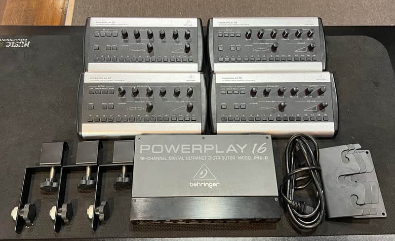 Behringer Powerplay P16M w/ 4 Personal Mixers and P16D Distribution Module and Mounting Hardware image 1