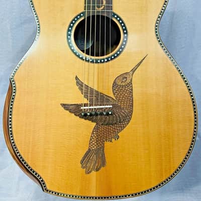 Acoustic Baritone Guitar Handmade by Blueberry, 6 String wood Hummingbird Guitar, Custom Handcrafted Wooden Guitar, Baritone, Steel Strings image 1
