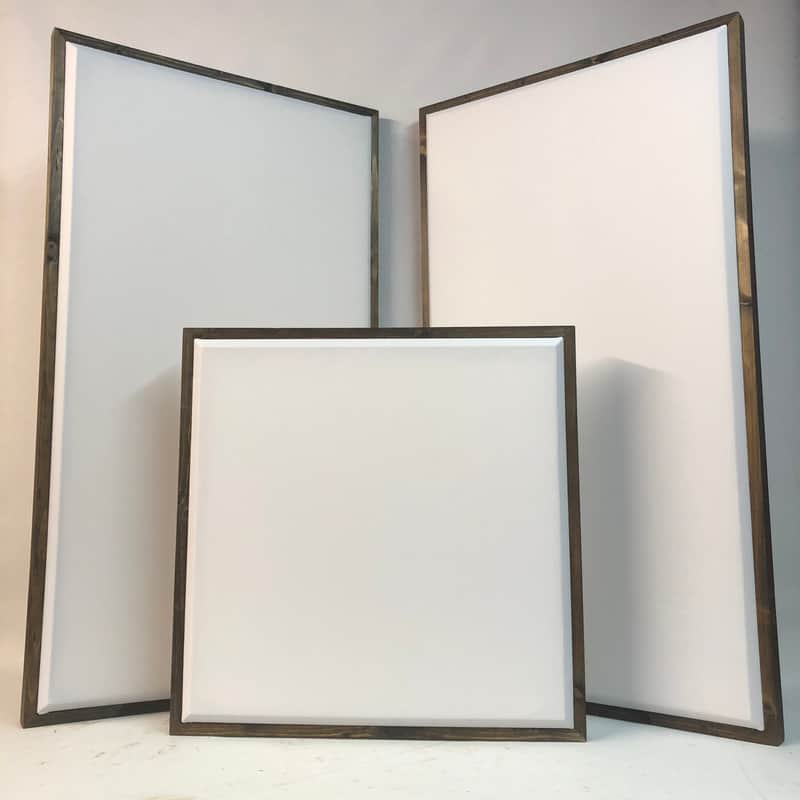 Acoustic Panels (SET OF 3) White & Walnut Framed (4ft x 2ft) and (2ft x 2ft) image 1