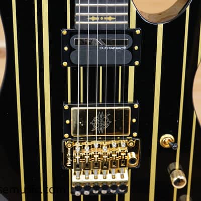 Schecter Synyster Gates Custom-S - Black with Gold Pinstripes image 5