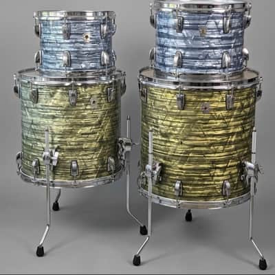 Ludwig Keystone X 6pc with Snare Sky Blue Pearl (Yellowing Wrap) 2019 - Sky Blue Pearl (Yellowing) image 2