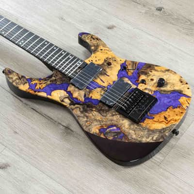 Legator Ninja X7 7-String Guitar, Buckeye Burl Top, EverTune Bridge, Royal Purple image 1