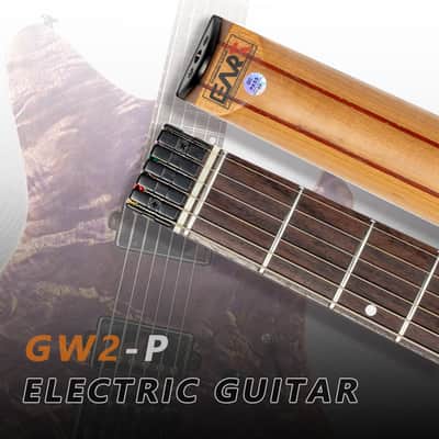 Eart GW2 Headless Electric Guitar, Right Handed, Roasted Padauk+Poplar Burl Body, 24 Stainless Steel Frets image 4
