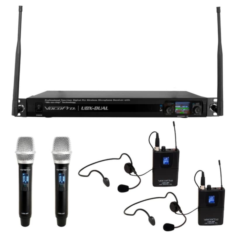 VOCOPRO UDX-DUAL-ULTRA Digital PLL Wireless Rackmount Microphone / Headset System image 1