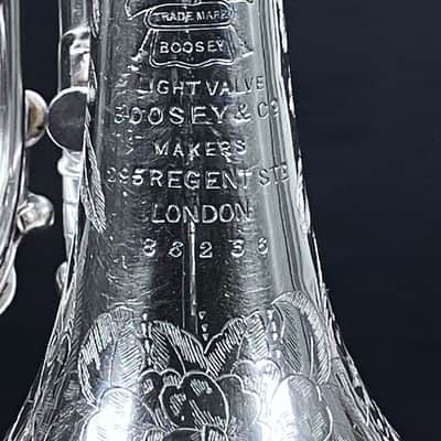 BOOSEY & Co. SOLBRON CLASS A CORNET SILVER PLATED 1911-1916 - S image 8