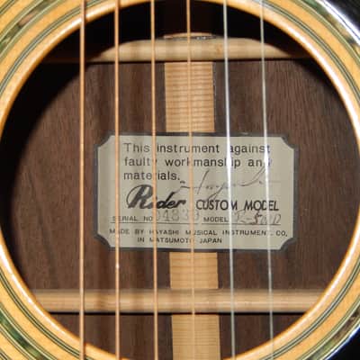 Rider R-500D Martin D-45風 Headway Momose MADE IN JAPAN 1976 - RIDER R500D - AMAZING - MARTIN D45 STYLE