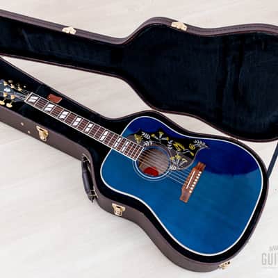 2022 Gibson Custom Shop Hummingbird Acoustic Electric Guitar Viper Blue Quilted Maple, Near-Mint w/ Case image 19