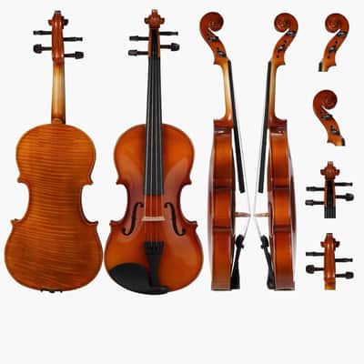Violin 4/4 Full Size Kit, Violin Fiddle Set for Beginner Adults with Rosewood Bow, Extra Strings & Bridge, 2 Rosins, Tuner, Case, Mute, Fingerboard Stickers, Shoulder Rest image 2