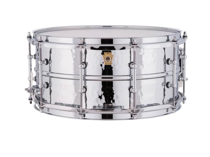 Ludwig *Pre-Order* Supraphonic 6.5x14" Hammered Chrome Tube Lug Snare Drum LM402KT | Made in the USA | Special Order | Authorized Dealer image 1