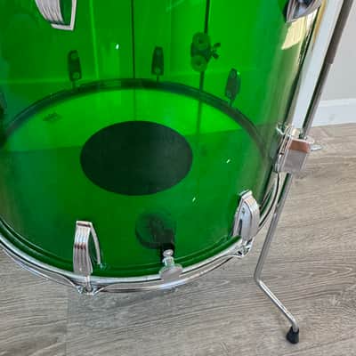 Ludwig Early 70s Vistalite Floor Tom 16x18 (18 Diameter) Green Rare image 8