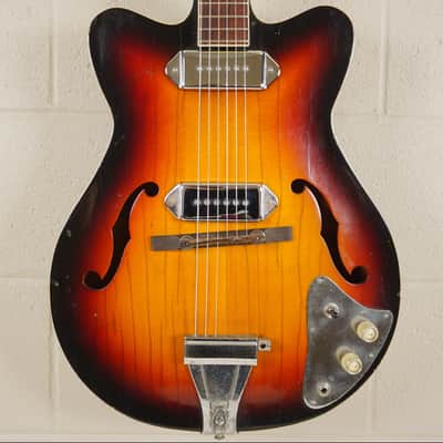 Vintage 1960s Kawai Thinline Hollowbody Sunburst MIJ Teisco Era Player image 1