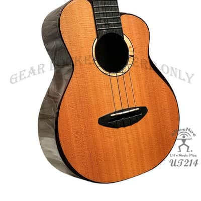 aNueNue X Luthier Mitsuta UT214 cedar bird all solid cedar & indian rosewood tenor ukulele image 7