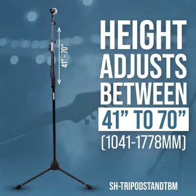 B-Stock Shure by Gator Tripod Mic Stand with Telescoping Boom and Standard Twist Clutch; (SH-TRIPODSTANDTBM) image 6