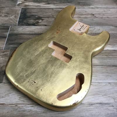 Made to Order - FRANCHIN Jupiter bass body Relic Aged METALLIC LEAF (Gold/Silver/Copper) Basswood Poplar Precision-Bass Style Made in Italy image 4