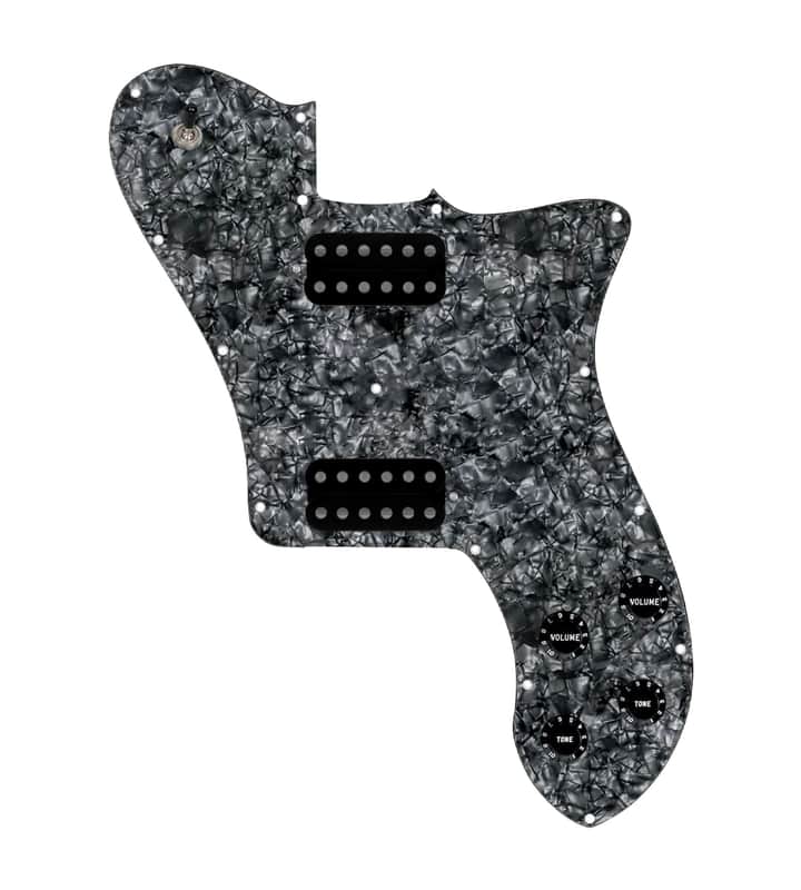 920D Custom 72 Deluxe Tele Loaded Pickguard With Uncovered Smoothie Humbuckers, Black Knobs, and Black Pearl Pickguard image 1