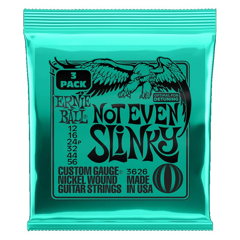 Ernie Ball Not Even Slinky Nickel Wound Electric Strings 3 Pack - 12-56 Gauge image 1